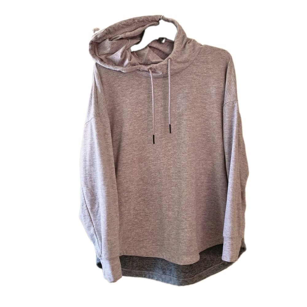Serene Tangerine Colorblock Activewear Hoodie XXLarge Pink Grey Lightweight